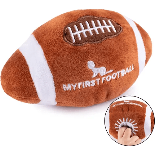 Plush Baby Football Rattle | Baby Football Toy | Learning Content | Great Gift for Baby and Toddler Girls or Boys | 0-36 Months