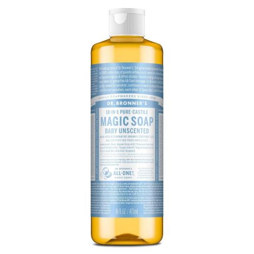 Dr. Bronner's Magic Pure Castile Liquid Soap Bodywash - Baby Unscented - 16 fl oz