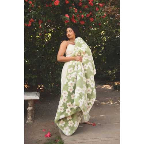 Lush Mist Floral Plush Blanket