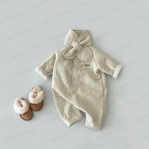 Baby Berber Fleece Romper with Scarf