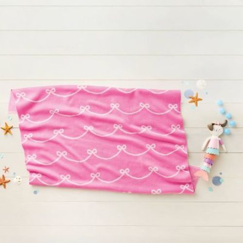 48"x58" Pretty Bow Kids' Throw Blanket Pink - Pillowfort™