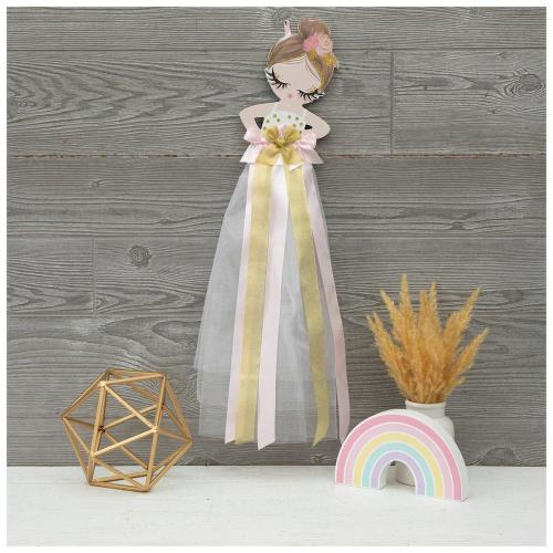 Ballerina Bow Holder Wood Wall Decor