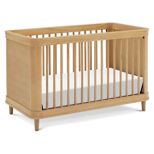NAMESAKE Marin with Cane 3-in-1 Convertible Crib in Honey and Honey Cane, Greenguard Gold Certified
