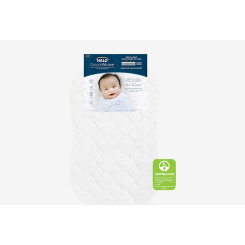 HALO DreamWeave Breathable Mesh BassiNest Pad – 100% Washable Cover and Core – Hypoallergenic, Non-Toxic Materials