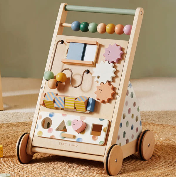 Tiny Land® Versatile Natural Wooden Baby Walker