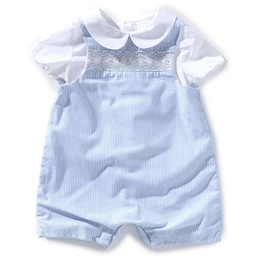 Edgehill Collection Baby Boys 3-24 Months Short Sleeve Stripe Jon Jon Romper