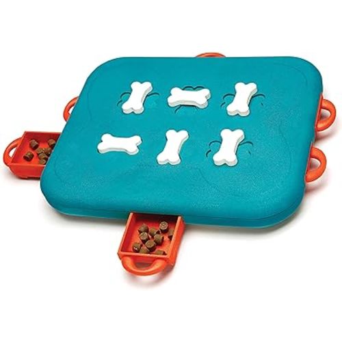Outward Hound by Nina Ottosson Dog Casino Treat Puzzle Enrichment Toy, Level 3 Advanced, Turquoise