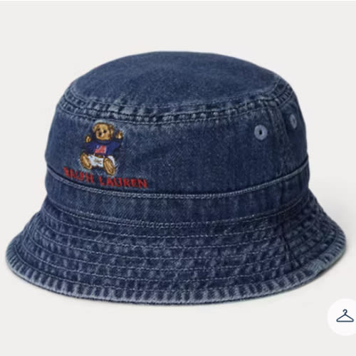 Polo Bear Indigo Denim Bucket Hat