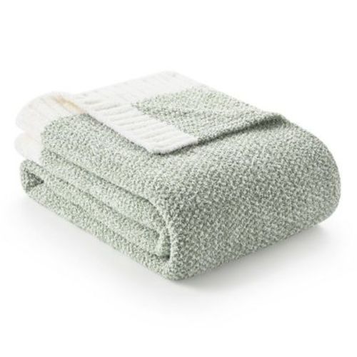 Snuggle Sac Sage Green Throw Blanket for Couch,Ultra Soft Microfiber Knitted Blanket Cozy Warm Blankets,Sage Green(Throw)