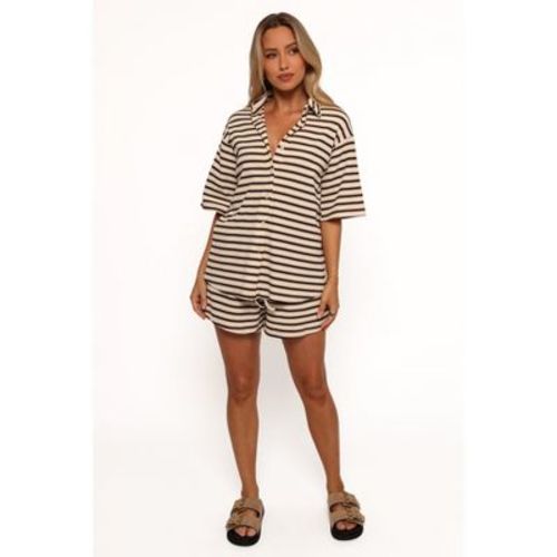 Petal And Pup Alden Cotton Knit Set - Beige Black Stripe M