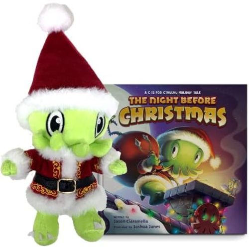 C is for Cthulhu The Night Before Christmas Santa Plush & Board Book Bundle (Baby Plush, 6 inches)