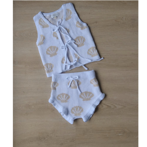 shell tie bloomer set – one day kids
