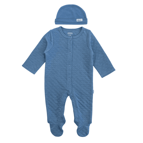 Graco 2pc Quilted Footie and Hat, Navy