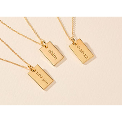 Script Nameplate Necklace | Tiny Tags