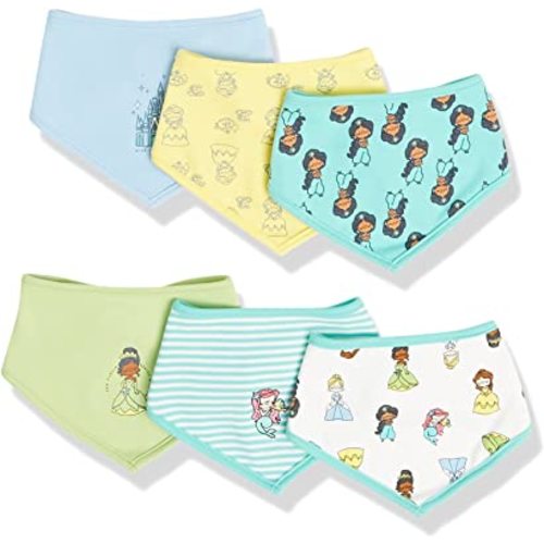 Amazon Essentials Disney | Star Wars | Princess Baby Girls' Bibs, Pack of 6