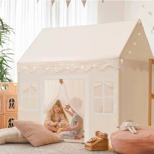 Tiny Land® Playhouse Tent – Natural Cream Indoor Tent for Kids