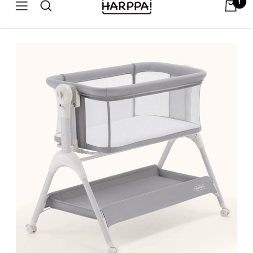HARPPA Cuddly Sway | 3-in-1 Rocking Baby Bassinet & Bedside Sleeper with Anti-Reflux Mattress for Newborns | Attaches to Bed, Adjustable Height, Tool-Free Setup, Portable Wheels, CPSC Certified, Gentle Rocking Motion | Ideal for Infants, Safe Co-Sleeping