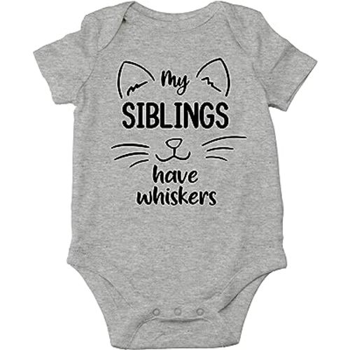 AW Fashions My Siblings Have Whiskers Baby Bodysuit Funny Cute Infant Outfit Romper Clothing Boys Girls