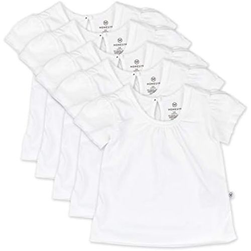 HonestBaby Multipack Puff Sleeve T-shirts 100% Organic Cotton Baby, Toddler, Little Kid, Girl
