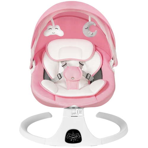Baby Swing for Infants, Unisex Baby Bouncer, Bluetooth Music for 0-18 months, 5 Sway Speeds, 10 Lullabies,PINK