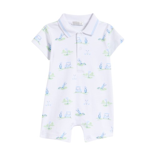 Golf Print Pima Cotton Polo Romper