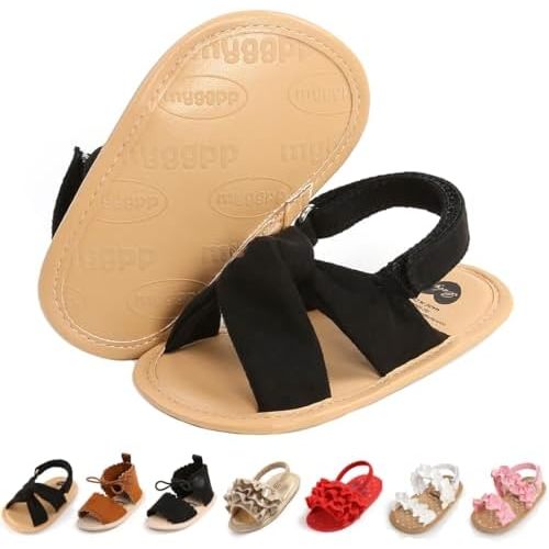 Infant Baby Boys Girls Sandals Summer Baby Wedding Dress Flat Shoes Newborn Crib Shoes First Walkers Prewalkers Shoes