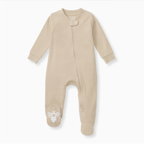 Solid Rib Organic Cotton Sleep & Play - Hummus – Burt's Bees Baby