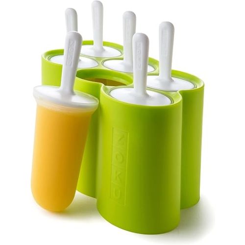 Zoku Classic Pop Molds, 6 Easy-release Popsicle Molds With Sticks and Drip-guards, BPA-free