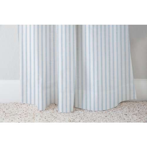 Lt Blue Ticking Curtains