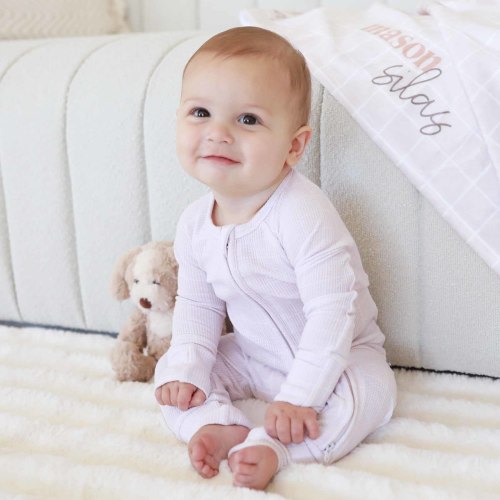 Sloane's Squares Waffle Bamboo Convertible Zip Romper