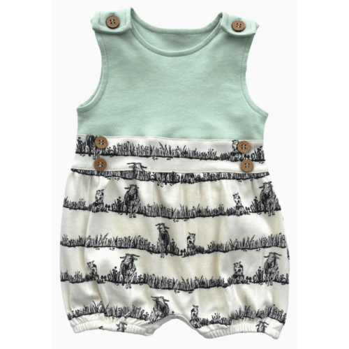 Billie & Kid Organic Cotton Bubble Romper - Mint
