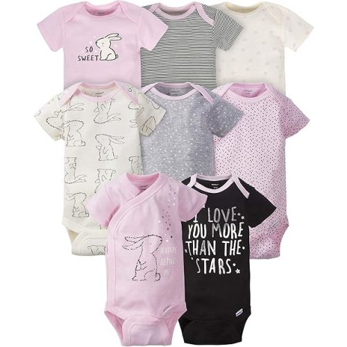 Gerber baby-girls 8-pack Short Sleeve Onesies Bodysuits