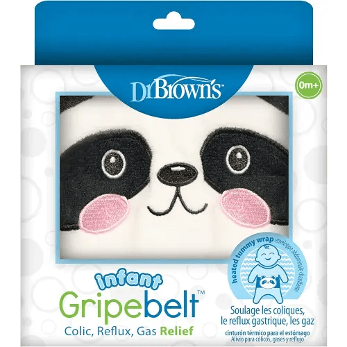 Dr. Brown's Infant Gripebelt Heated Belly Band, Soothe Baby's Tummy with Gentle Warmth and Compression, Panda, 0m+