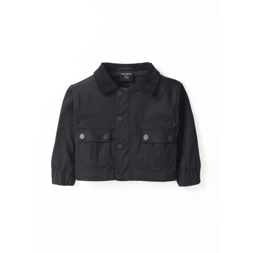 Cotton Twill Jacket - Black