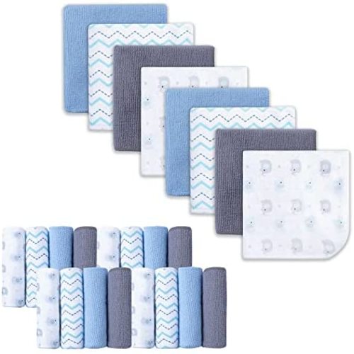 Baby Washcloths, Extra Soft and Ultra Absorbent Bath Cloth, Great Gifts for Newborn and Infants, 24 Pack, Elephant