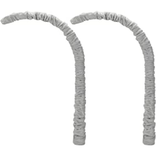 2 Pieces Nursery Crib Mobile Arm Cover Baby Crib Mobile Bed Bell Holder Cover Infant Music Box Toy Holder Cover Wind Chime Bracket Fabric Cover for Crib Mobile Arm DIY Mobile (Light Gray)