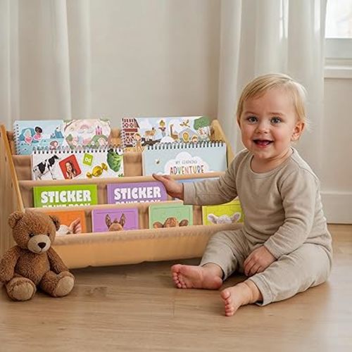 ZICOTO Decorative Bookshelf for Kids - Beautiful Shelf to Display All Books of Your Little One - The Perfect Nursery Organizer for Your Baby Girl or Boy's Montessori Bedroom or Toddler Play Room Decor