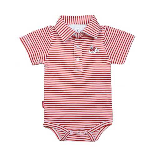 Fresno State Bulldogs Garb Infant Carson Polo Bodysuit - Red/White
