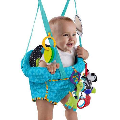 Bright Starts Bounce 'n Spring Deluxe Door Jumper with Take-Along Toys, Ages 6 months +