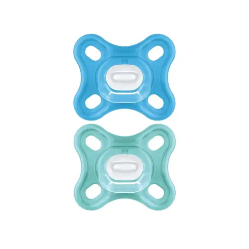 MAM Comfort Baby Pacifiers, Lightweight One-Piece Full Silicone Binky for Newborns 0-3 Months, BPA-Free Nipple, Easy to Clean Pacifier, Best for Breastfed Babies, with Sterilizer Case, 2 Count Binkies