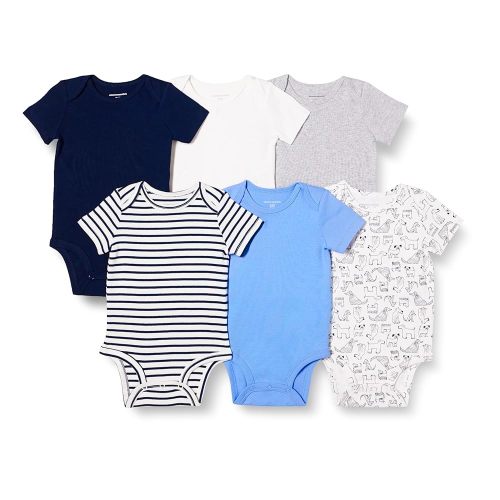 Amazon Essentials Unisex Babies' Short-Sleeve Bodysuits, Multipacks