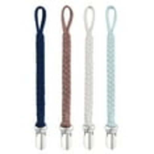 B BASICSLIFE Pacifier Clips for Baby boy, 4 Pack BPA Free Pacifiers Holders Leashes for Teether Toy or Soothie, Fits All Pacifiers Baby Teething Toys, (for Boy)
