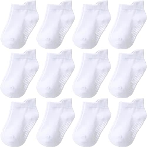 Baby Toddle Socks Grip Non Slip Kids Boys Girls Cotton 12 Pack Ankle Cute Newborn Socks
