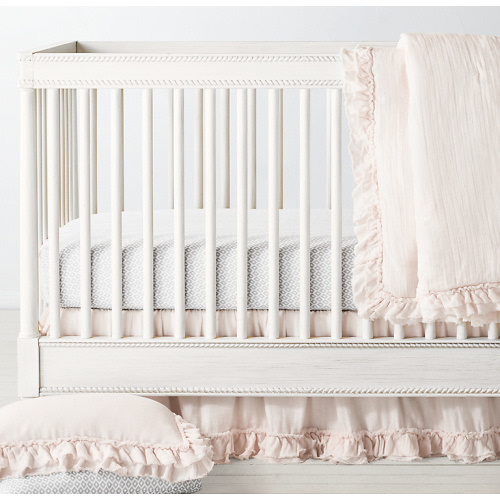 Ruffled Washed Cotton Gauze & Mali Print Ultra-Fine Organic Cotton Diamond Nursery Bedding Collection | RH Baby & Child