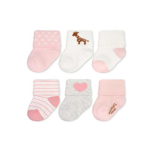 Carter's Child of Mine, Infant Baby Girl Mama's Minnie Cuff Socks, 6 Pack, Sizes Newborn-6 Months