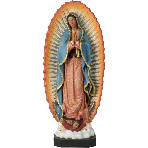 BC Catholic Our Lady of Guadalupe Statue, Virgen De Guadalupe Figure, Religious Gift for Mother's Day, Inspirational Home Decor,10.7 inch H, Hand Painted Sculpture by Buildclassic