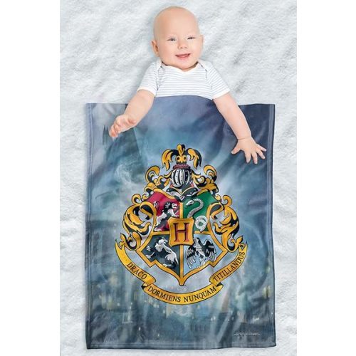 Harry Potter Lightweight Baby Blanket, 30"X40", Hogwarts Crest Unisex for Infants Girls & Boys