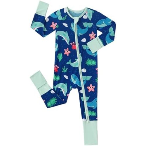 Bamboo Viscose Pajamas Baby Footless Romper - Baby Infant Boys Girls One Piece Jumpsuits Clothes