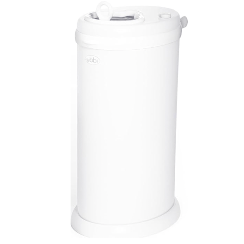 Ubbi Stainless Steel Diaper Pail, White