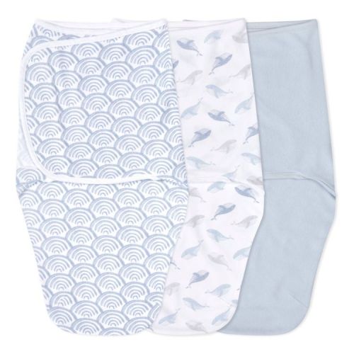 aden + anais essential Easy Swaddle Wrap Quick Change - Zipless - At Sea - 0-3 Months - 3pk